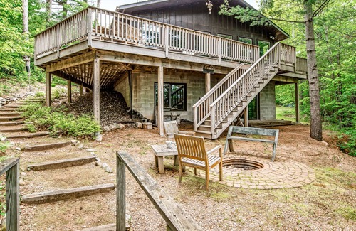 Lac du Flambeau House | New listing! Rustic retreat in the woods w/ wood-burning fireplace & large deck!