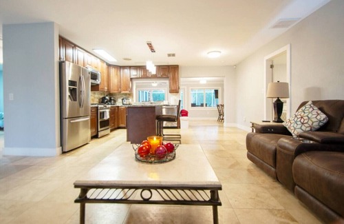 Fort Myers House | NEW! Waterfront Heated Pool, Kayaks, Fishing Pier, Fire Pit w/office