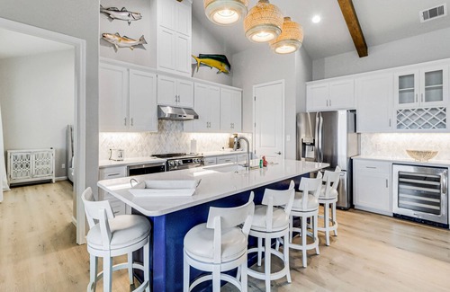 City-by-the Sea House | Newly constructed, canal-front home with private dock, covered deck, pool & W/D
