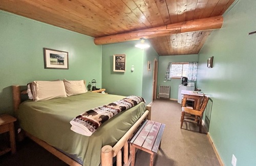 Cooke City-Silver Gate Apartment | Newly Remodeled Motel Room with 1 Queen Bed, Bathroom with shower. Mini Fridge, Coffee Maker. Situated close to the General Store in Silver Gate, MT