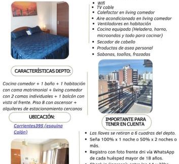 Parana Apartment | Nuez de la Isla "Centro Apart" en MICROCENTRO Depto con un dormitorio