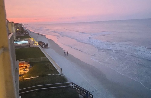 New Smyrna Beach Condo | OCEANFRONT! 2024 Luxuriously Renovated & Prof Decorated Condo on No Drive Beach