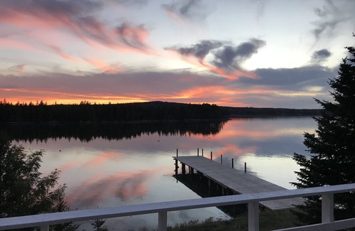 Steuben Cottage | Oceanfront Retreat on Dyers Bay With Amazing Sunsets! Fishing off dock