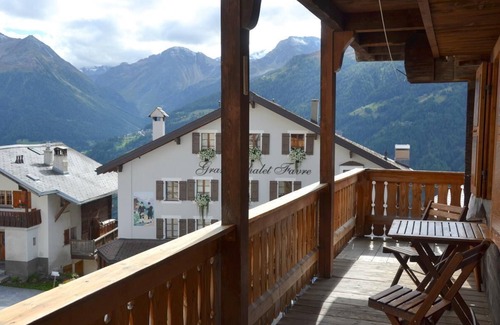St. Luc Apartment | Outside : flat on the 1st floor of a chalet, for 4 persons, balcony, garden with garden furniture -I