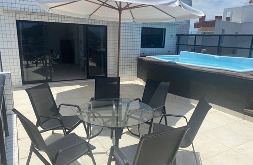Guaratuba Apartment | PANORAMIC COVERAGE beautiful view of the bay, SEA and Sierra. 2Q from the sea. Pool