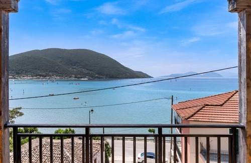 Vassiliki Apartment | Pet-Friendly Apartment Villa Captain Fotis 3 with Sea View & Balcony