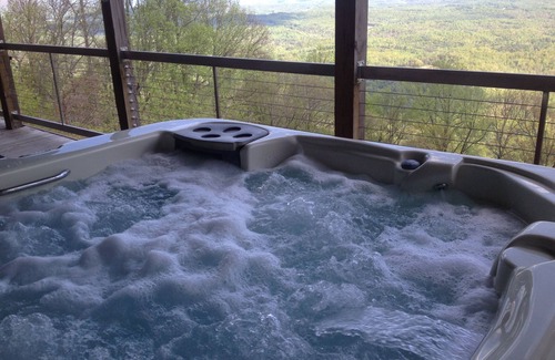 Cana Cabin | Pilot's Perch ~ Luxurious Blue Ridge Cabin with Breathtaking View from Hot Tub