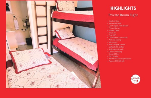 Dunlap Apartment | Private Room #8: Twin Bed + Bunk Bed & Private Bath