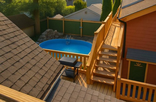 Saanich East Apartment | Quaint Attic Suite w/Pool & Deck Access