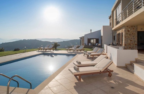 Agia Paraskevi Villa | R 1464 Villa B with Sunbeds, Verenda & Private Pool.