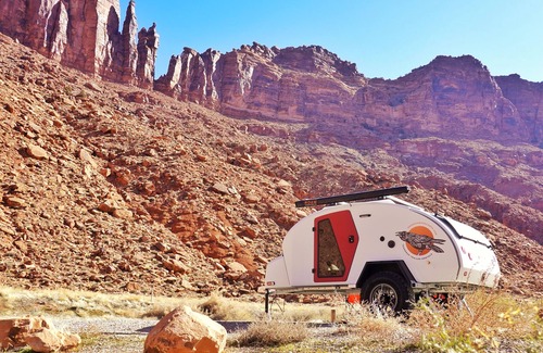 Moab House | Red Rock Base Camps Teardrop Trailer #3. Take your hotel room outside!