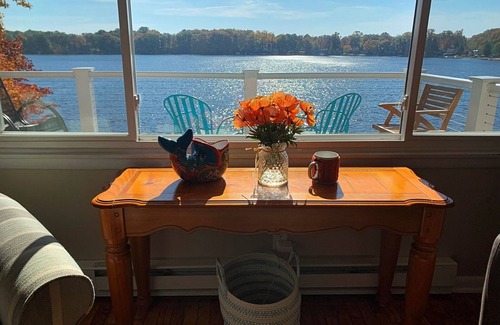 Sister Lakes House | Relax Lakefront-Stunning Lake Views in Popular Sister Lakes! Private Sand Beach!