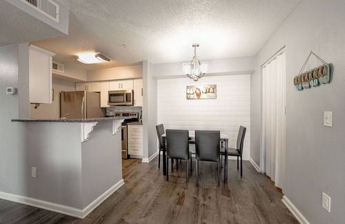 Indian Bayou Condo | Renovated 3BR 1st-Floor Pool+Gym 1 mi to Henderson Beach 3-Night Min