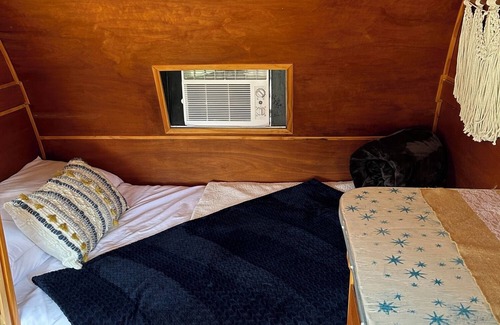 Lava Hot Springs House | Retro Camper full size bed