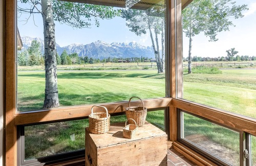 Jackson Hole House | Roomy townhome next to golf course with lovely deck & Teton views from living room