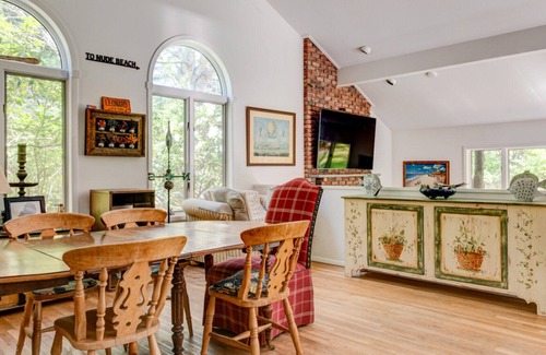 Amagansett North House | Rustic, Eclectic-style home with private pool, flooding natural light,...