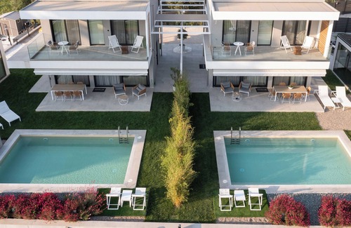 Neos Marmaras Villa | Sea view villa, 50mt from a sandy beach with private heated pool, spa, Gym etc