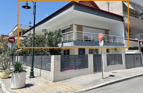 Olymbiaki Akti Apartment | Seaside Family Home with Wraparound Balcony & 2 Baths - Blue Zone Homes