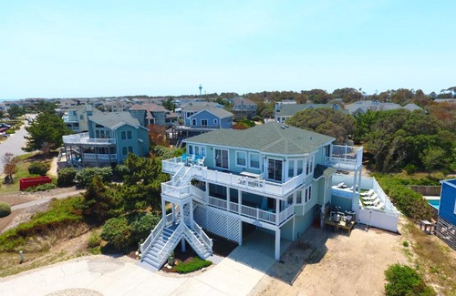 Corolla Light House | Semi-Oceanfront, Private Pool with Cabana! Ocean Views! Pool Table, 126, Newmania