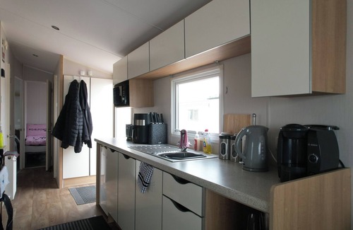 Kinmel Bay Cabin | Six Berth- Pet Friendly please ask ,Free WiFi ,Private secure decking,- Sea front with amazing views, Not to be missed