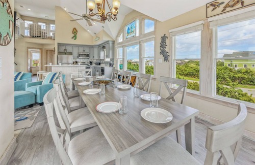 Wind Over Waves House | Soundside Dog Friendly Home w/Pool, Hot Tub, Game Room, Tiki Bar, Public Dock