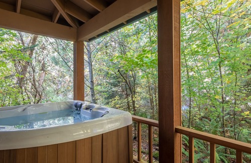 Rhododendron Cabin | Stay before 9/28 get the 3RD night FREE! Hot tub, river access A/C