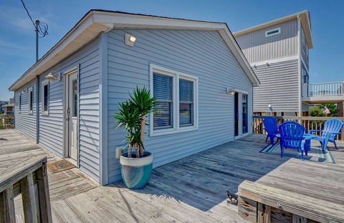 Topsail Beach House | Steps to the beach. Canal front with new dock. Clean, Cozy Getaway.