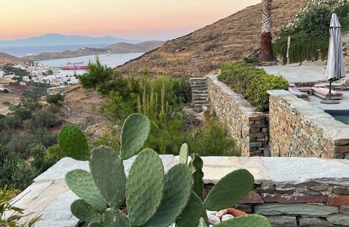 Korissia Villa | Stone villa with private pool Sea ant Mountain View.Alone ant next to everything
