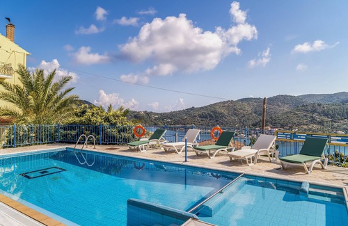 Vathy Apartment | Studio 'Veronis 7' with Sea View, Shared Pool & Wi-Fi