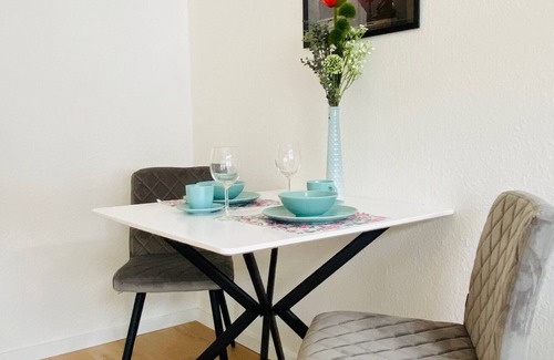 Andreasvorstadt Apartment | Stylish apartment in a central location, Netflix, old building style, kitchen, public transport