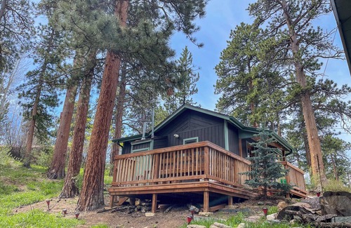 Estes Park Cottage | SunBright Cottage: Fireplace, A/C, Jacuzzi, Private Deck, King Bed