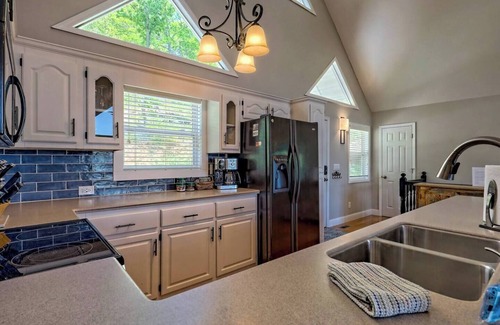 Hiawassee House | Sunnyside Shores - By Chatuge Home Concierge private dock, covered boat slip, deep water year round, hot tub, firepit, grill , lakefront