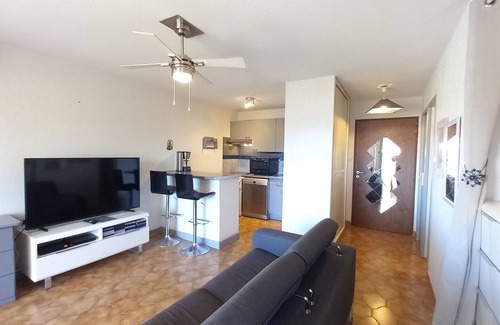 Miramar Apartment | T2 cabin 40 m² 5 persons Air-conditioned, Wifi, Netflix, 400m beach, parking