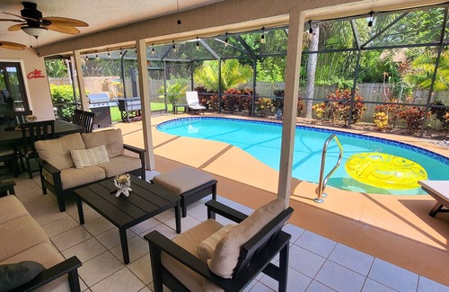 Merritt Island House | The Banana Cabana - A Tropical Florida Escape with Heated Pool!