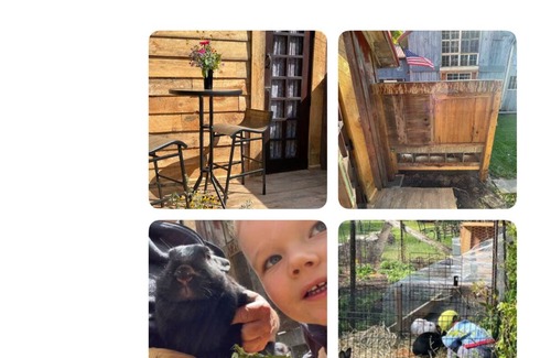 Trumansburg Cabin | The Coop at CrowNestFarm! Communal Rec Room-Bathroom-Kitchenette