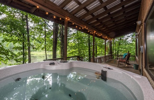 Morgantown House | Thirty wooded acres, secluded, private five-acre lake, hot tub.