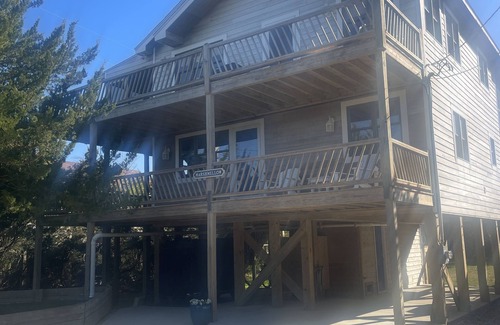 Ocracoke House | Three-bedroom house with views, decks, golf cart and home gym!