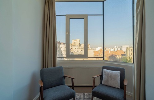 Bucharest City-Centre Apartment | Top-Floor Romanian Athenae 2BR Apartment, Quiet City Views
