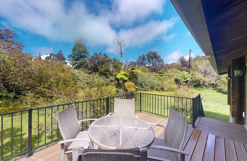 Volcano House | Tranquil home on 1.82-acres with lanai, free WiFi, W/D, and gas fireplace
