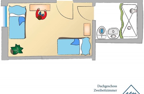 Chieming Apartment | Twin room Chiemsee barrier-free - Chiemsee barrier-free