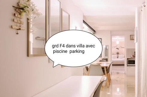 Pont de Vivaux Apartment | vélodrome F4 dans villa 5 lits parking et piscine partagee