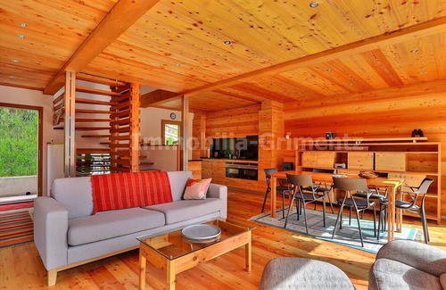 Grimentz Ski Chalet | Very comfortable chalet on 3 levels for 8 people, living room with fireplace, kitchen area with dish