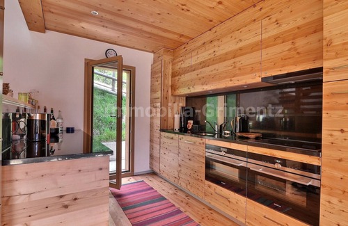 Grimentz Ski Chalet | Very comfortable chalet on 3 levels for 8 people, living room with fireplace, kitchen area with dish