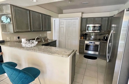 Palm River Estates House | Vibrant home close to best beach parks and shops backyard pool with a lake