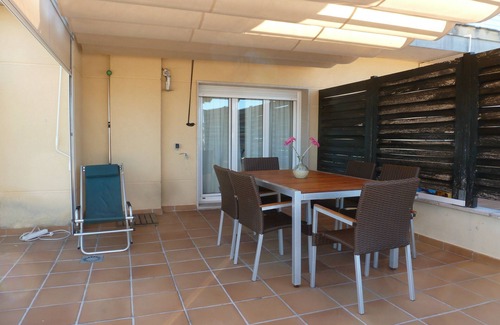 Poio Apartment | VUT-PO- 000403 Balcony Aerial view of the city. Terrace 30 m2 Ria de Pontevedra