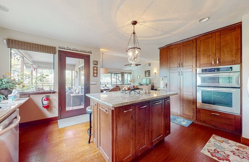 Guerneville Cabin | Waterfront home on the Russian River with gorgeous view, dock, kayaks & canoe