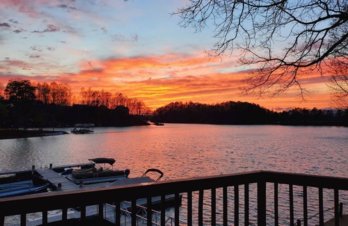 Six Mile Ski Chalet | Waterfront Lake Keowee chalet with Gorgeous 180° Lake Views 15 min from Clemson!