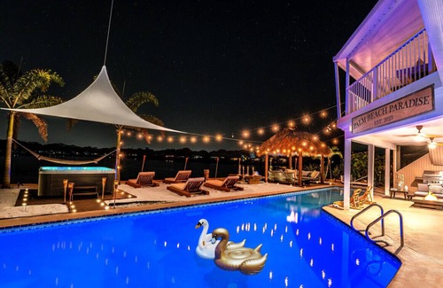 Florida North Atlantic Coast Villa | Waterfront w/Beach Htd Pool Cinema Game Room Tiki