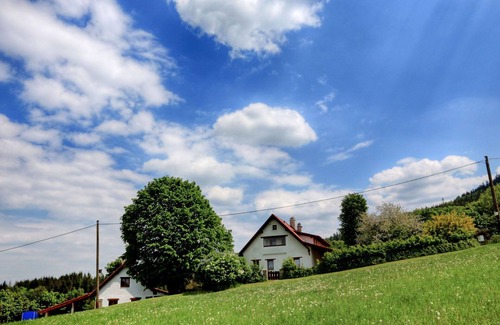 Lhotka House | Wonderful private villa for 12 people with WIFI, TV, terrace and panoramic view