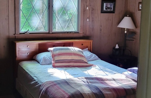 Boyne City Ski Chalet | Wooded setting with view of Walloon Lake
